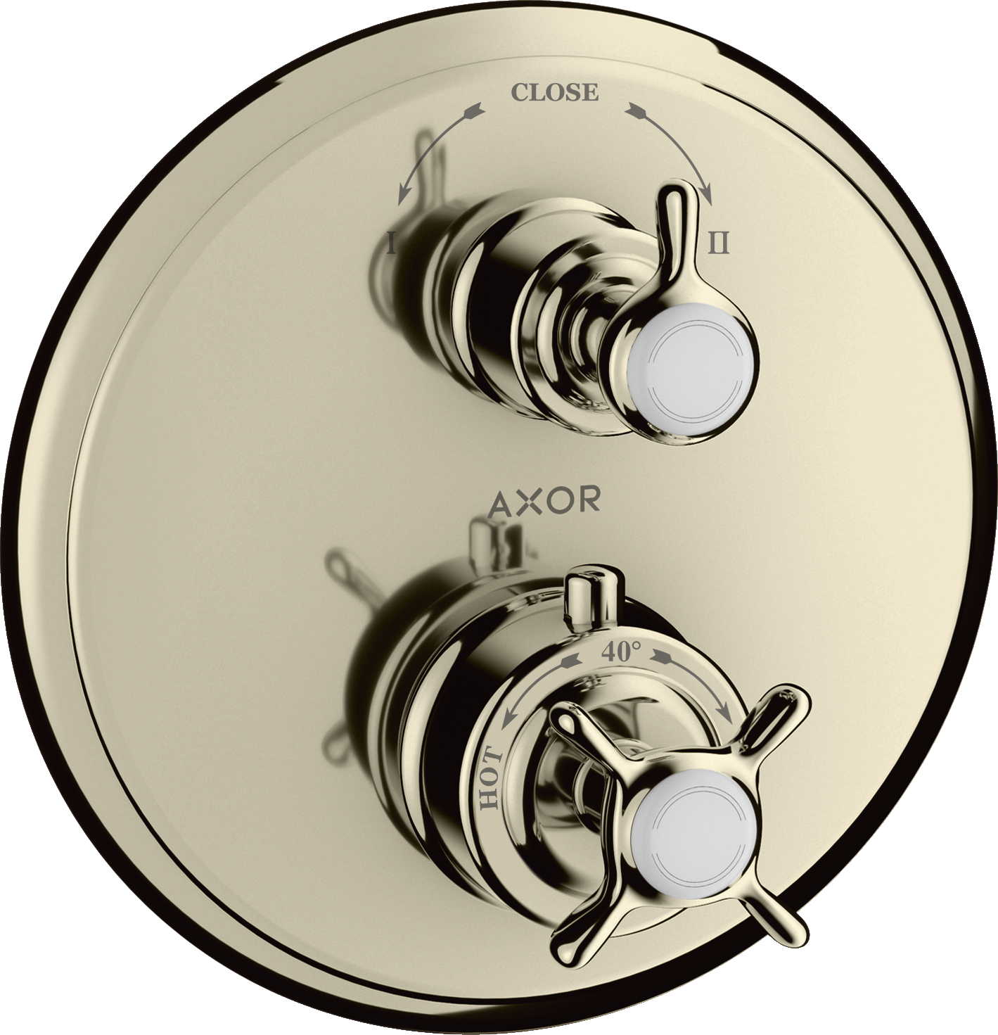 Thermostatic Trim with Volume Control and Diverter- Cross-Handle