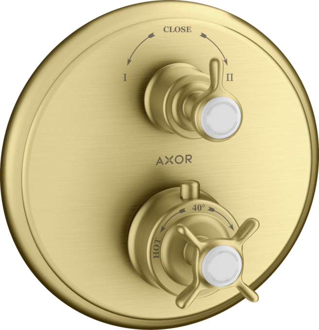 AXOR Montreux Thermostatique encastré avec robinet d'arrêt/inverseur, poignée croisillon — 16820950