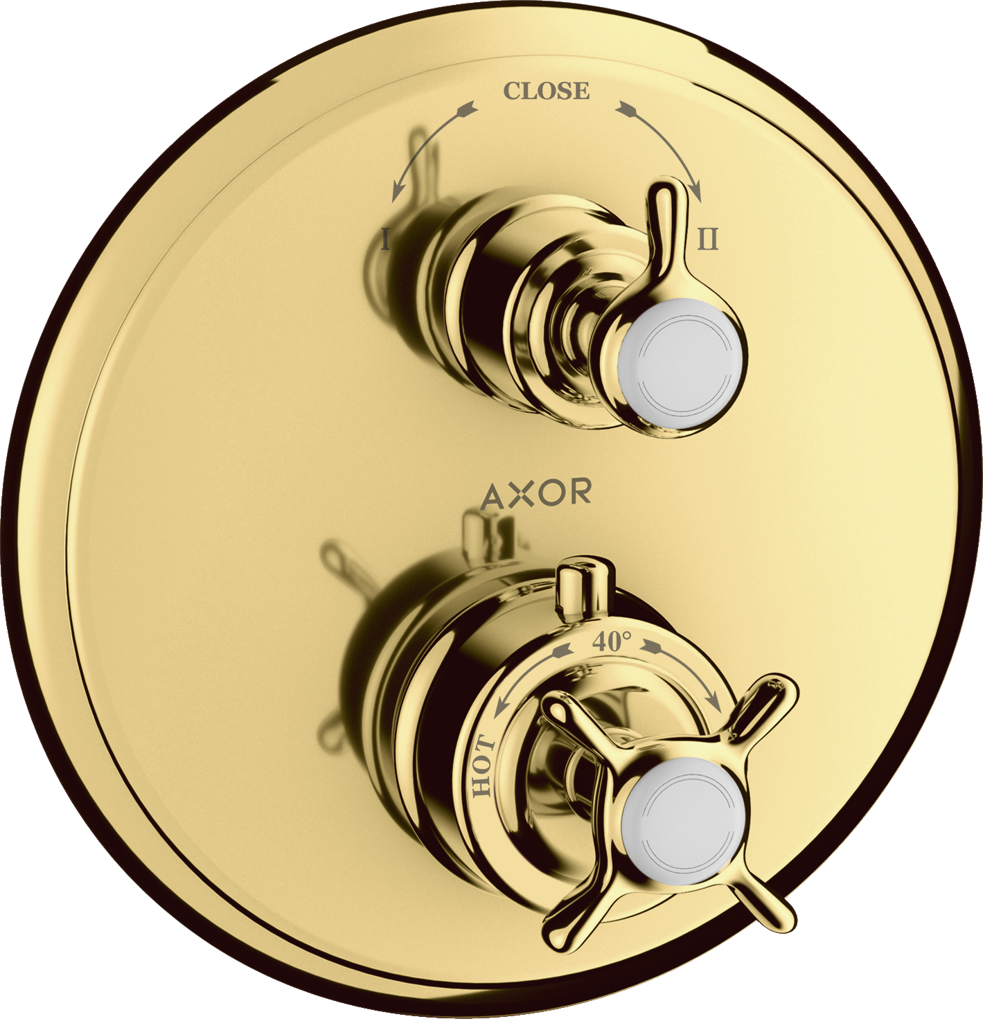 Thermostat for concealed installation with cross handle and shut-off/ diverter valve