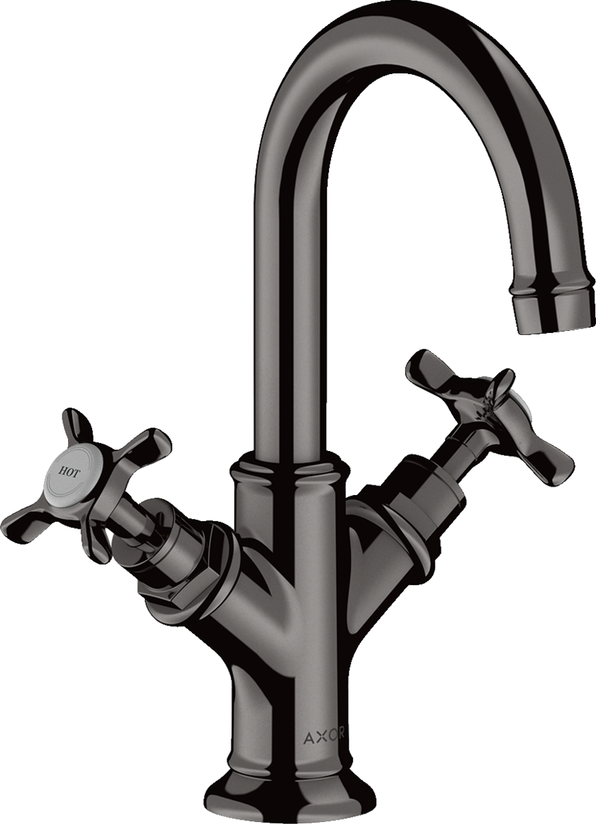 2-handle basin mixer 160 with cross handles for hand wash basins with pop-up waste set