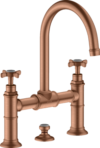 2-handle basin mixer 220 with cross handles and pop-up waste set