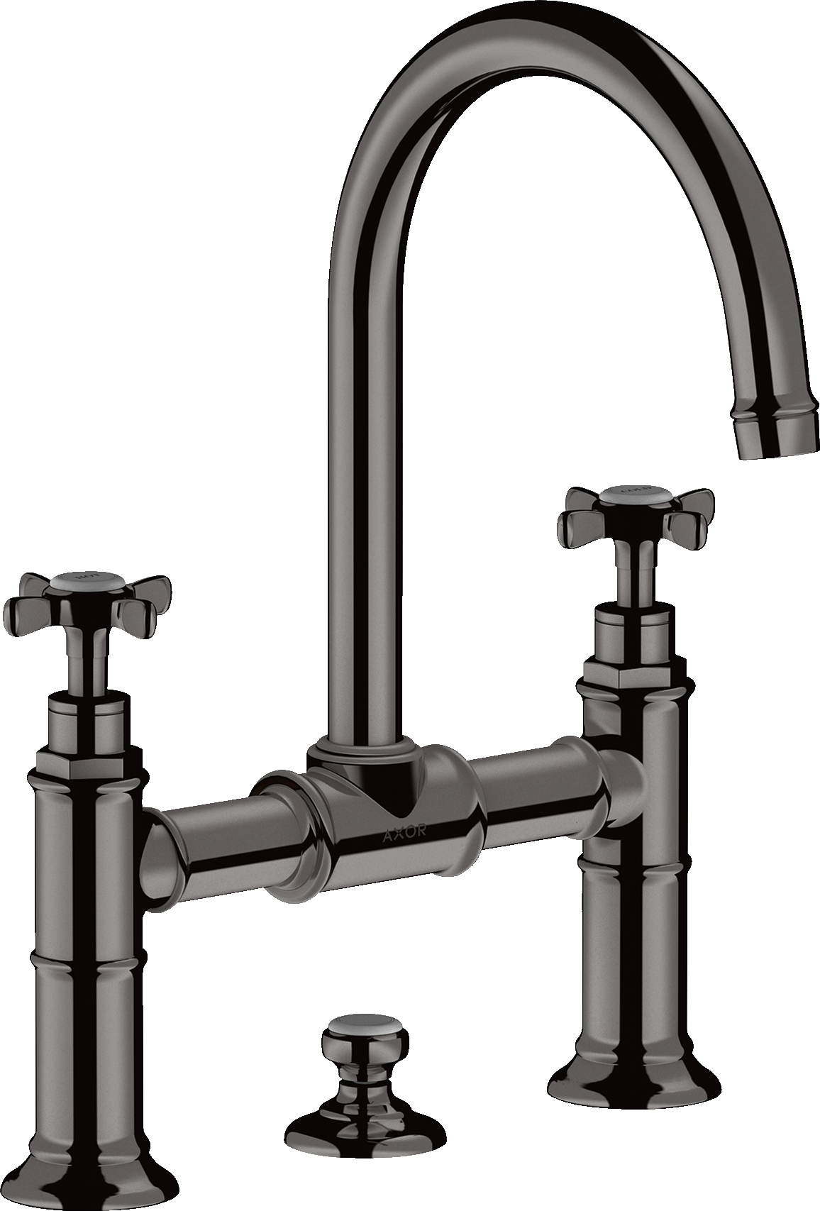 2-Griff-Waschtischarmatur 220 mit Kreuzgriffen und Zugstangen-Ablaufgarnitur