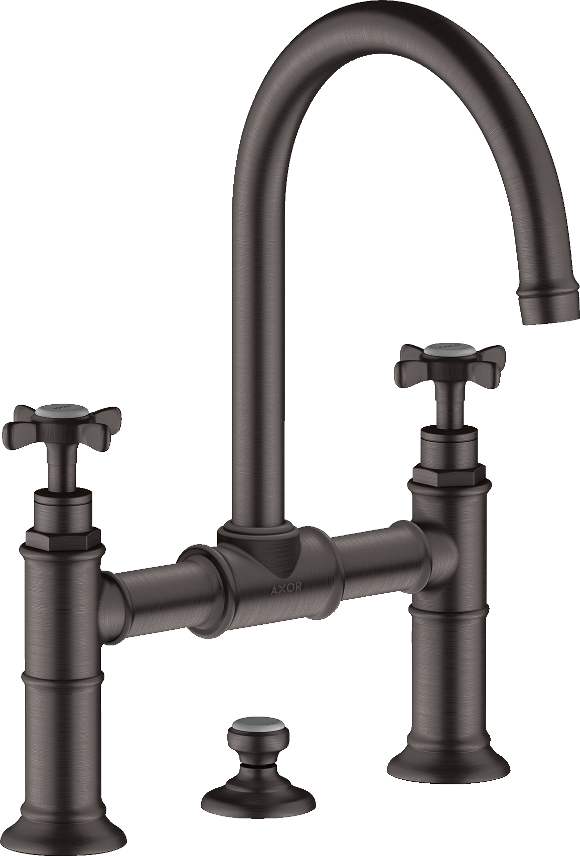 2-handle basin mixer 220 with cross handles and pop-up waste set