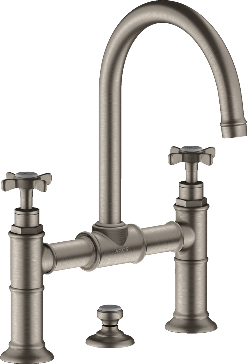 2-handle basin mixer 220 with cross handles and pop-up waste set