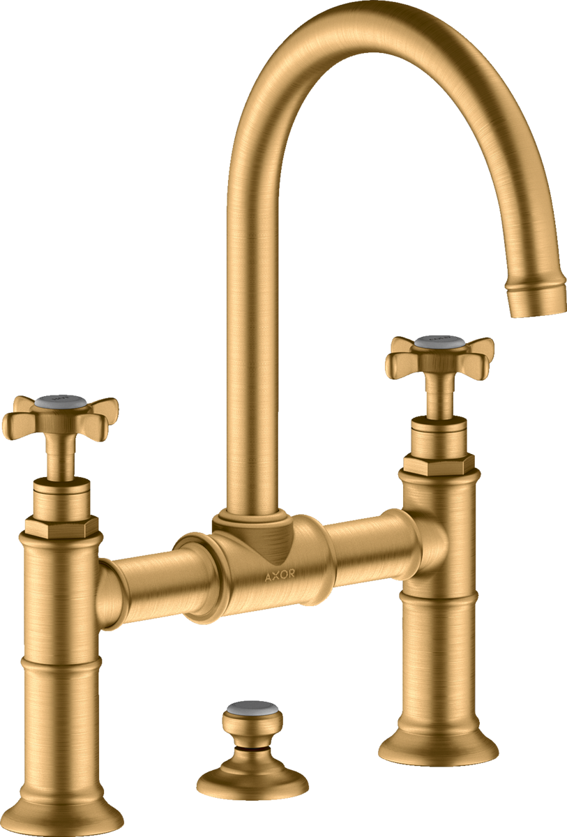 2-handle basin mixer 220 with cross handles and pop-up waste set