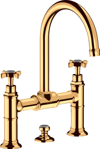 2-handle basin mixer 220 with cross handles and pop-up waste set