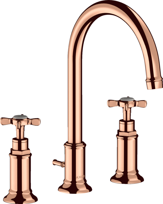 AXOR Montreux Mélangeur de lavabo 3 trous 180 poignées croisillons avec tirette et vidage — 16513300