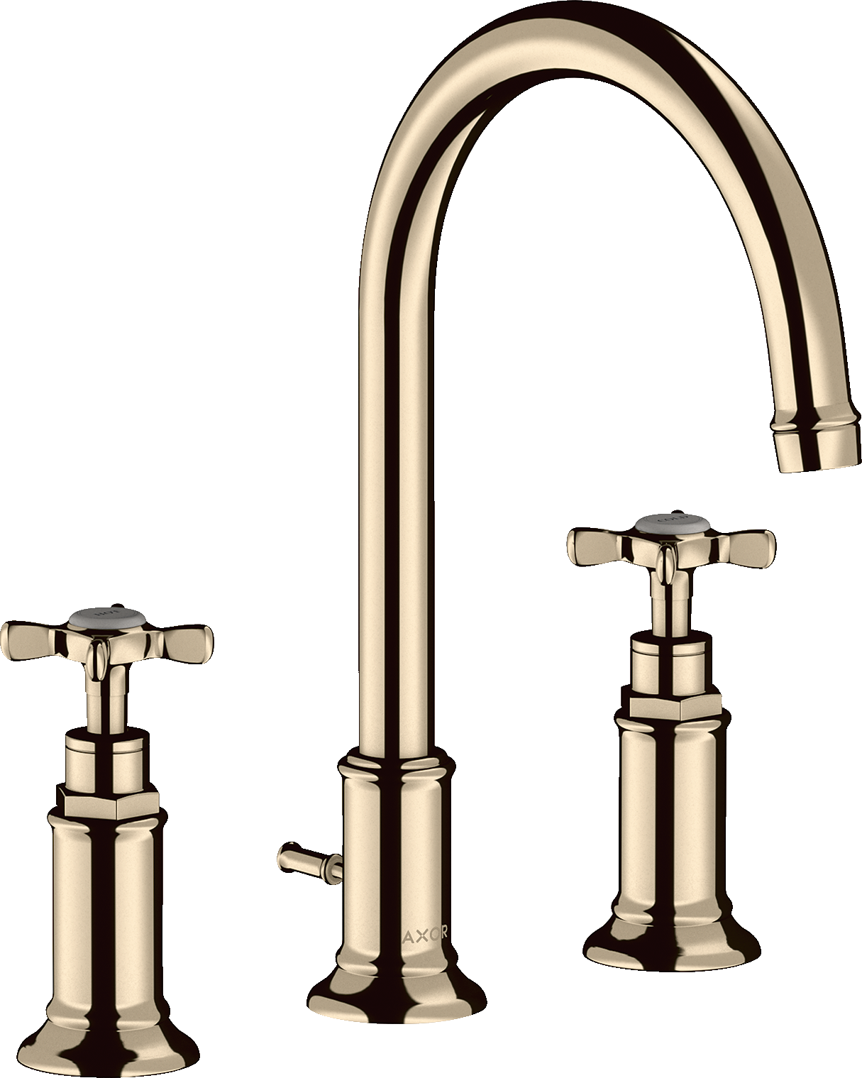3-hole basin mixer 180 with cross handles and pop-up waste set
