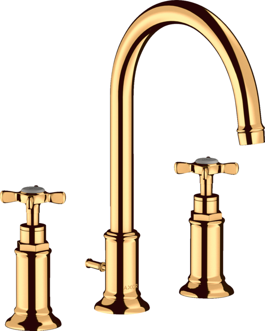 AXOR Montreux Mélangeur de lavabo 3 trous 180 poignées croisillons avec tirette et vidage — 16513990