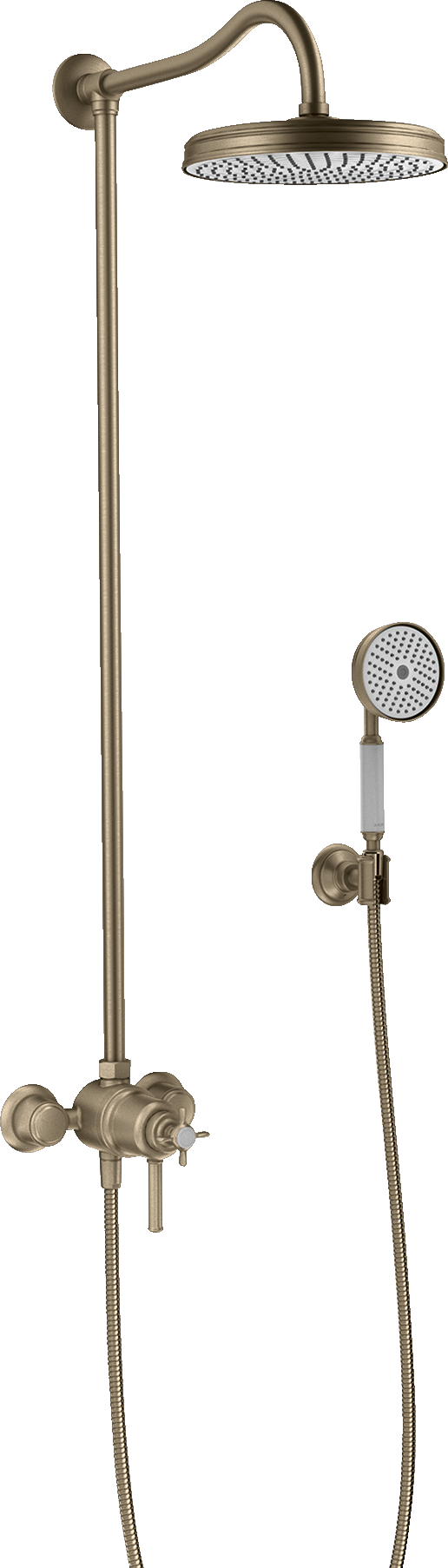 Showerpipe with thermostat and overhead shower 1jet