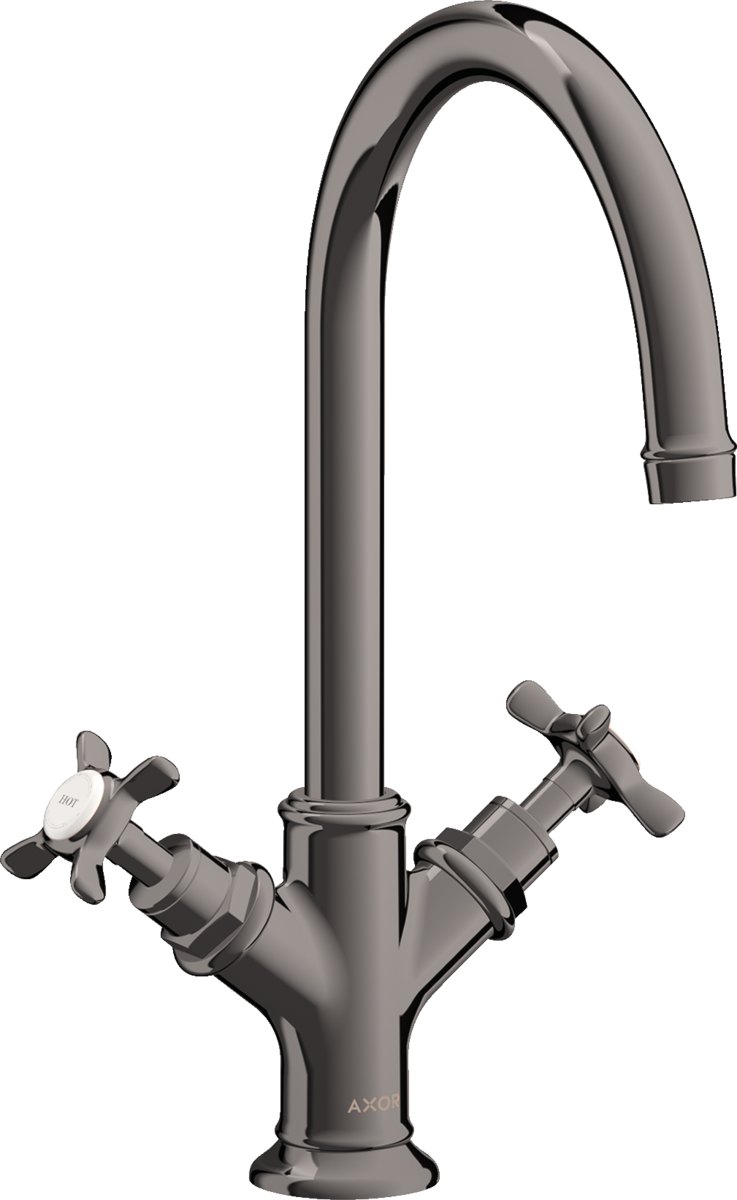 2-handle basin mixer 210 with cross handles and pop-up waste set