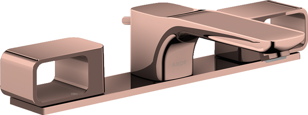 Mélangeur de lavabo 3 trous 50 avec plaque et vidage à tirette