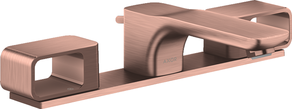 Mélangeur de lavabo 3 trous 50 avec plaque et vidage à tirette