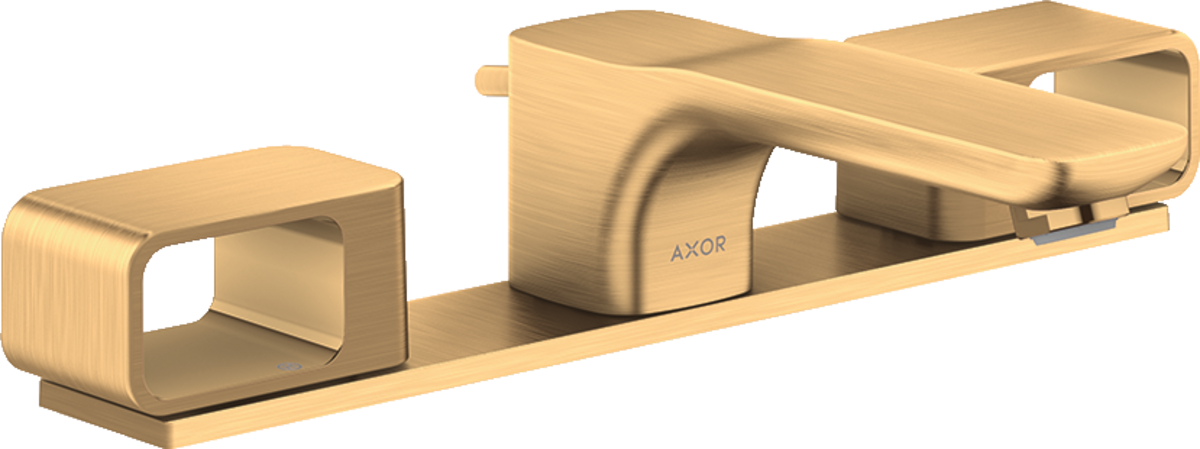 Mélangeur de lavabo 3 trous 50 avec plaque et vidage à tirette