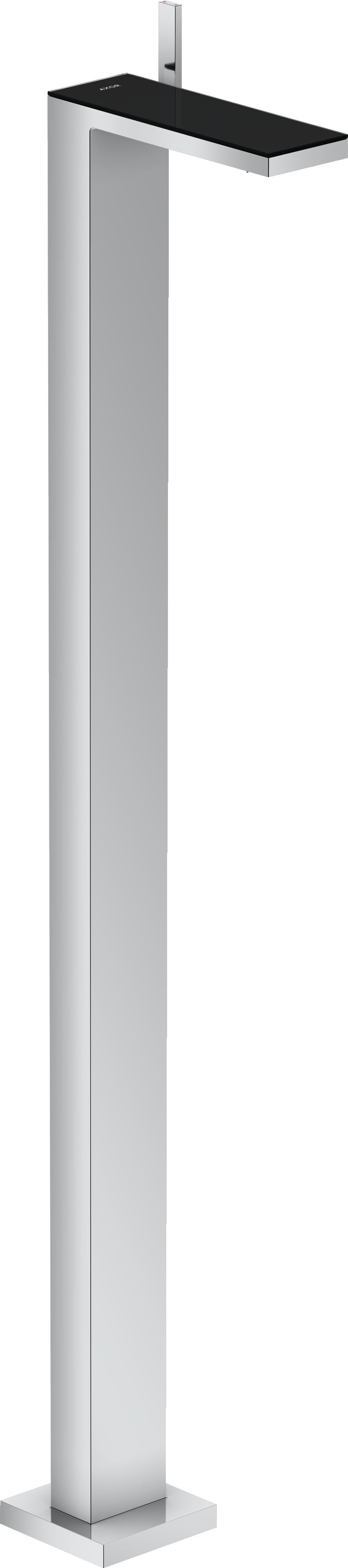 Single lever basin mixer floor-standing with push-open waste set