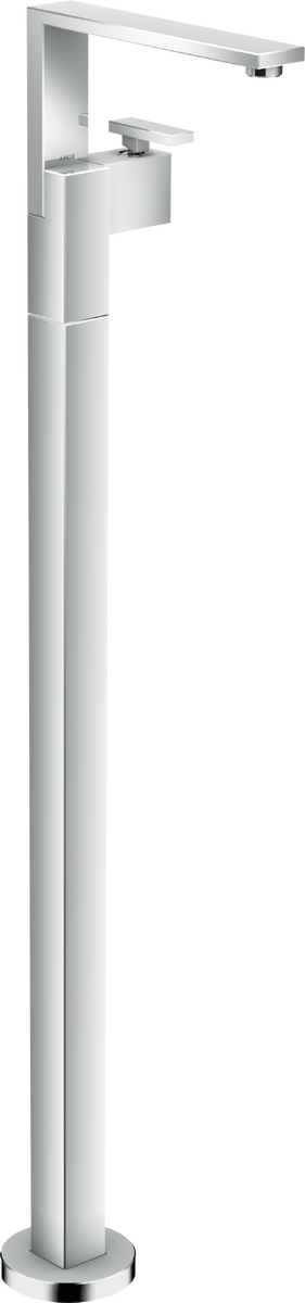 Single lever basin mixer floor-standing with push-open waste set
