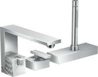 三孔翻边安装浴缸龙头 钻石切割版本