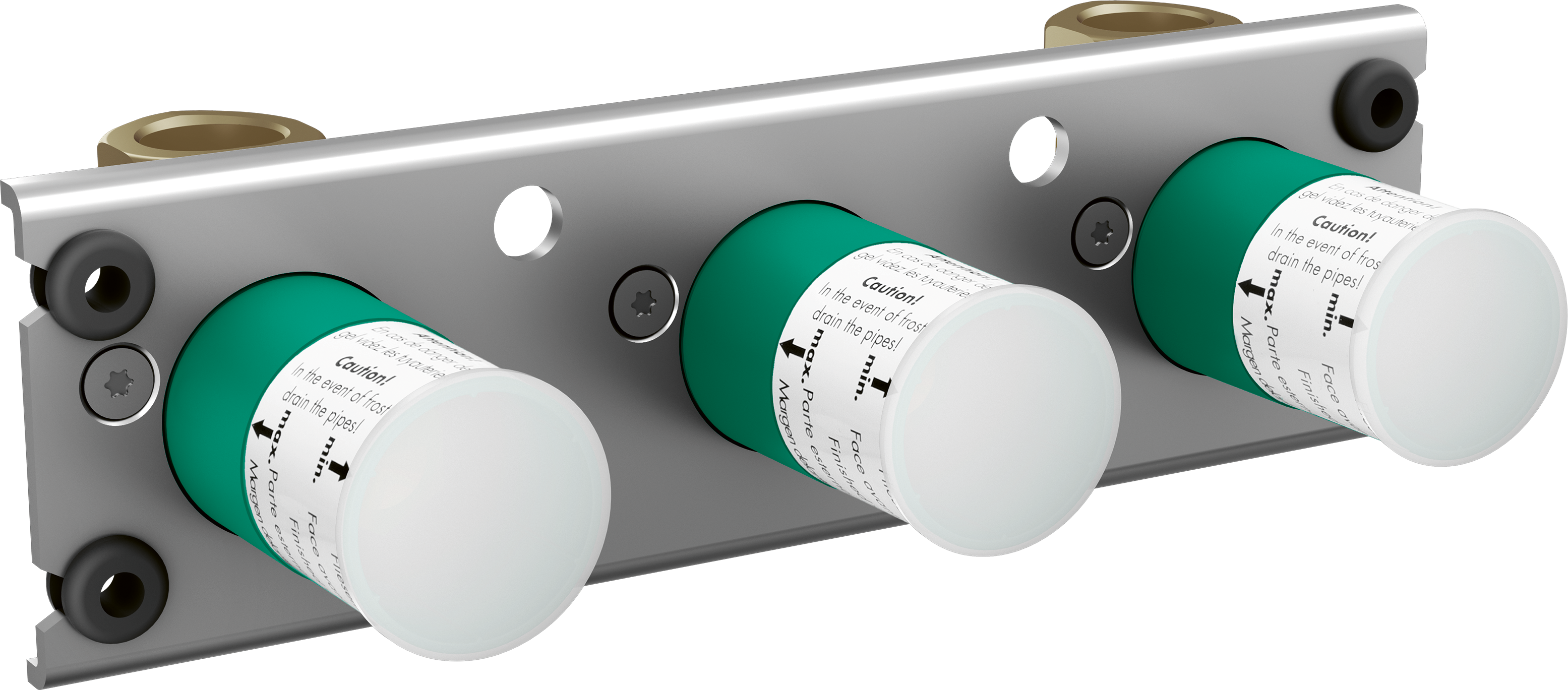 Basic set for thermostat for exposed/ concealed installation for 2 outlets