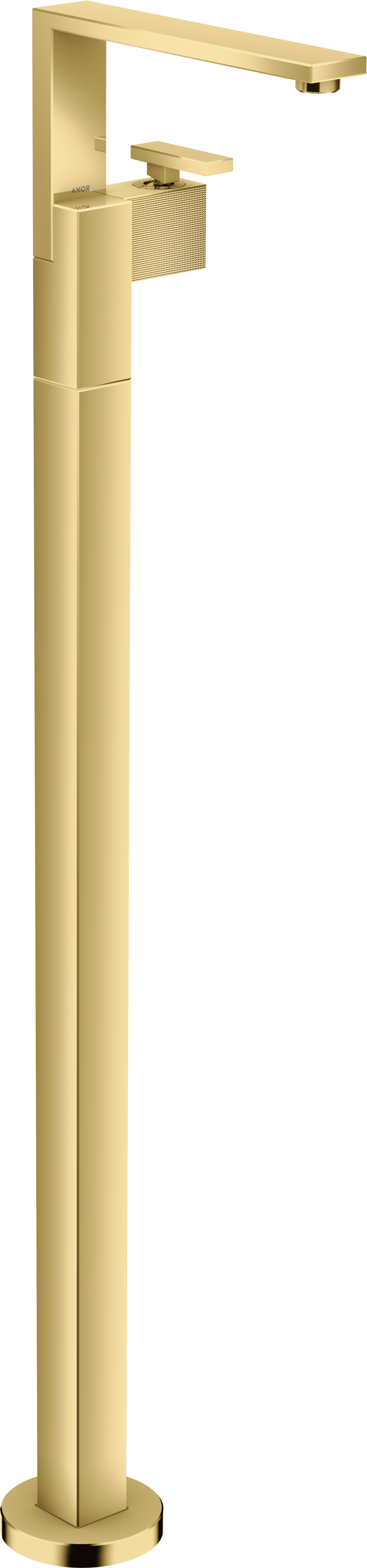 Mezclador monomando de lavabo de pie con vaciador push-open - corte de diamante