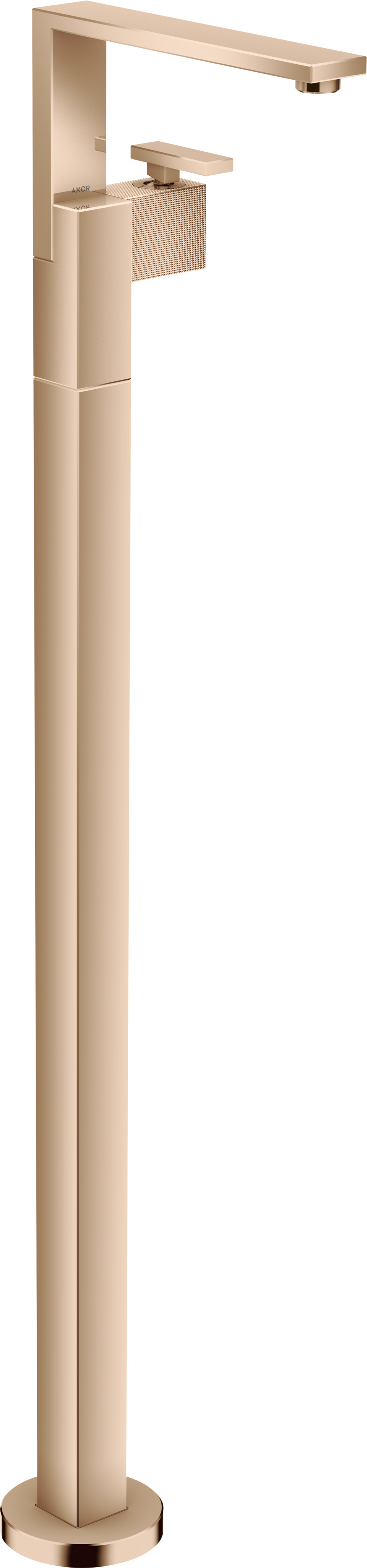 Mezclador monomando de lavabo de pie con vaciador push-open - corte de diamante