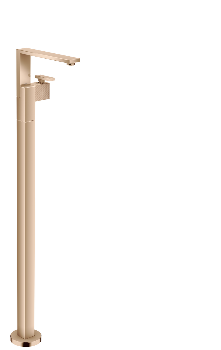 Single lever basin mixer floor-standing with push-open waste set - diamond cut