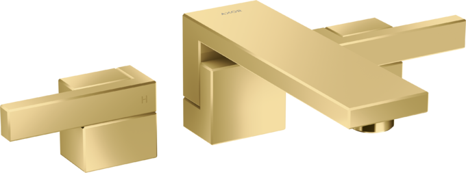 AXOR Edge Mélangeur de lavabo 3 trous encastré pour montage mural bec 190 mm, bonde à écoulement libre — 46060990