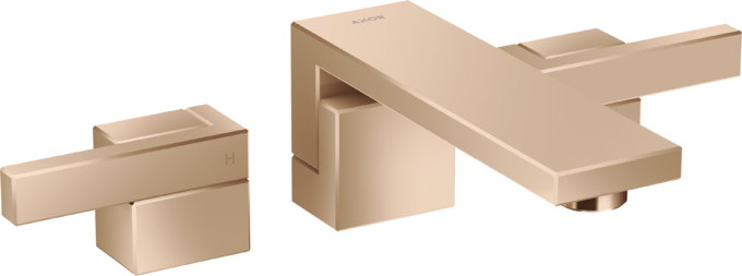 AXOR Edge Mélangeur de lavabo 3 trous encastré pour montage mural bec 190 mm, bonde à écoulement libre — 46060300