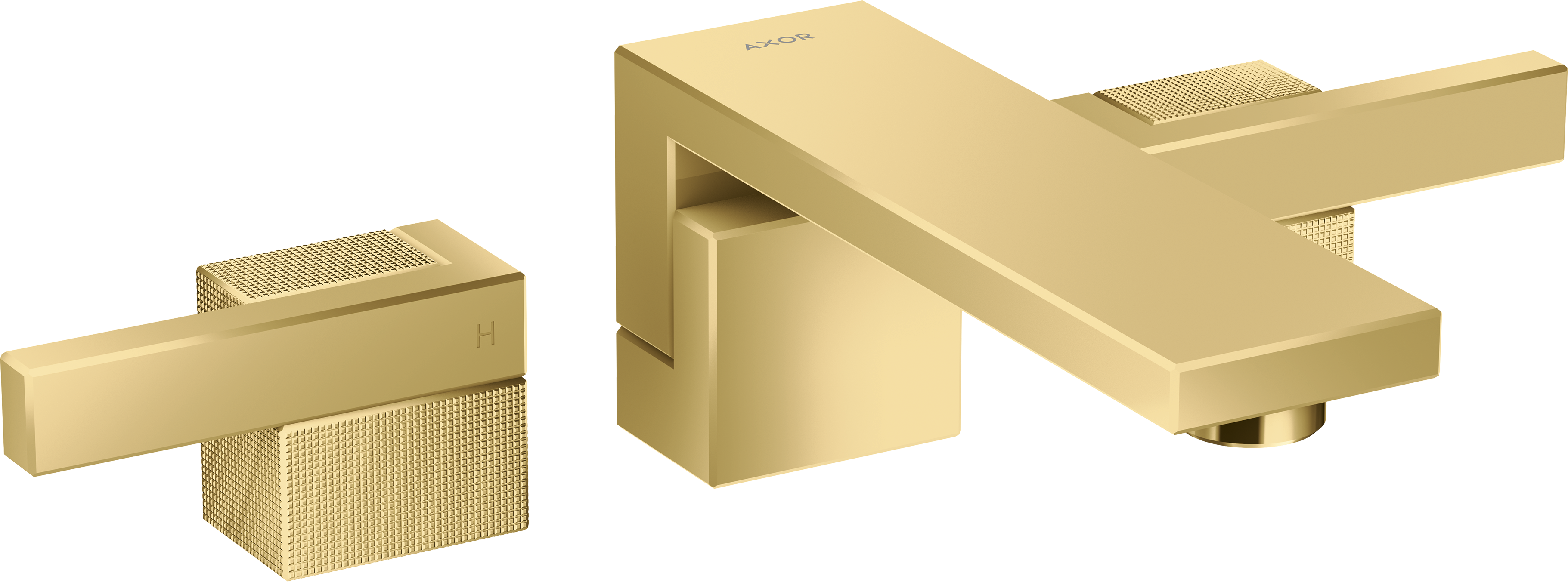 Rubinetteria 3 fori lavabo ad incasso a muro con bocca 190 mm e piletta push-open – taglio a diamante