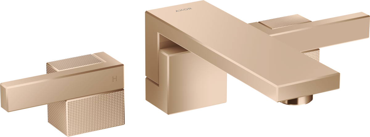 3-hole basin mixer for concealed installation wall-mounted with spout 190 mm and push-open waste set - diamond cut
