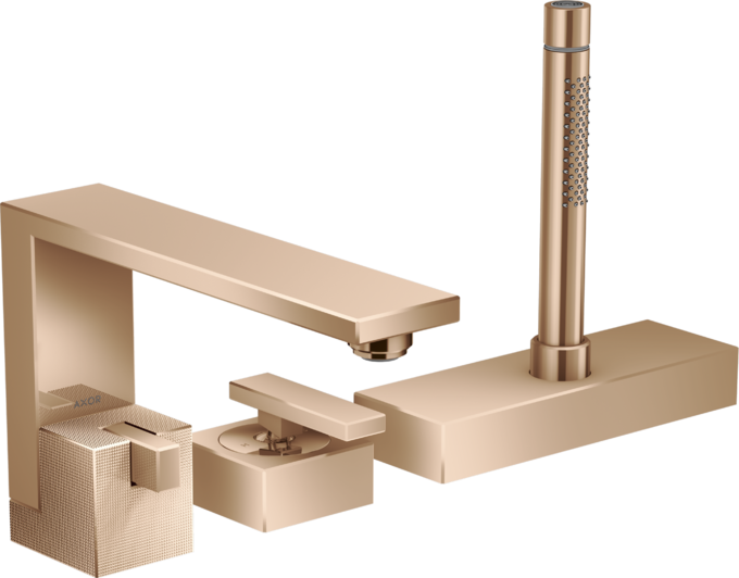 AXOR Edge Mitigeur 3 trous pour montage sur bord de baignoire , coupe diamant — 46431300