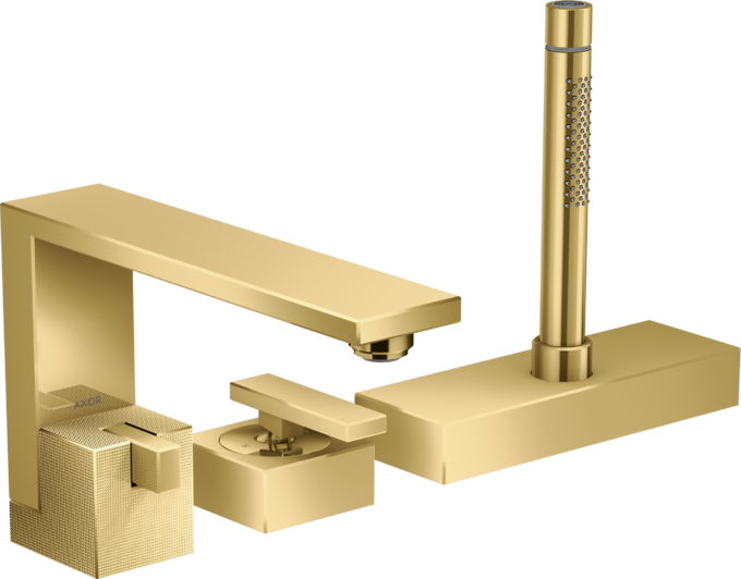 AXOR Edge Mitigeur 3 trous pour montage sur bord de baignoire , coupe diamant — 46431990