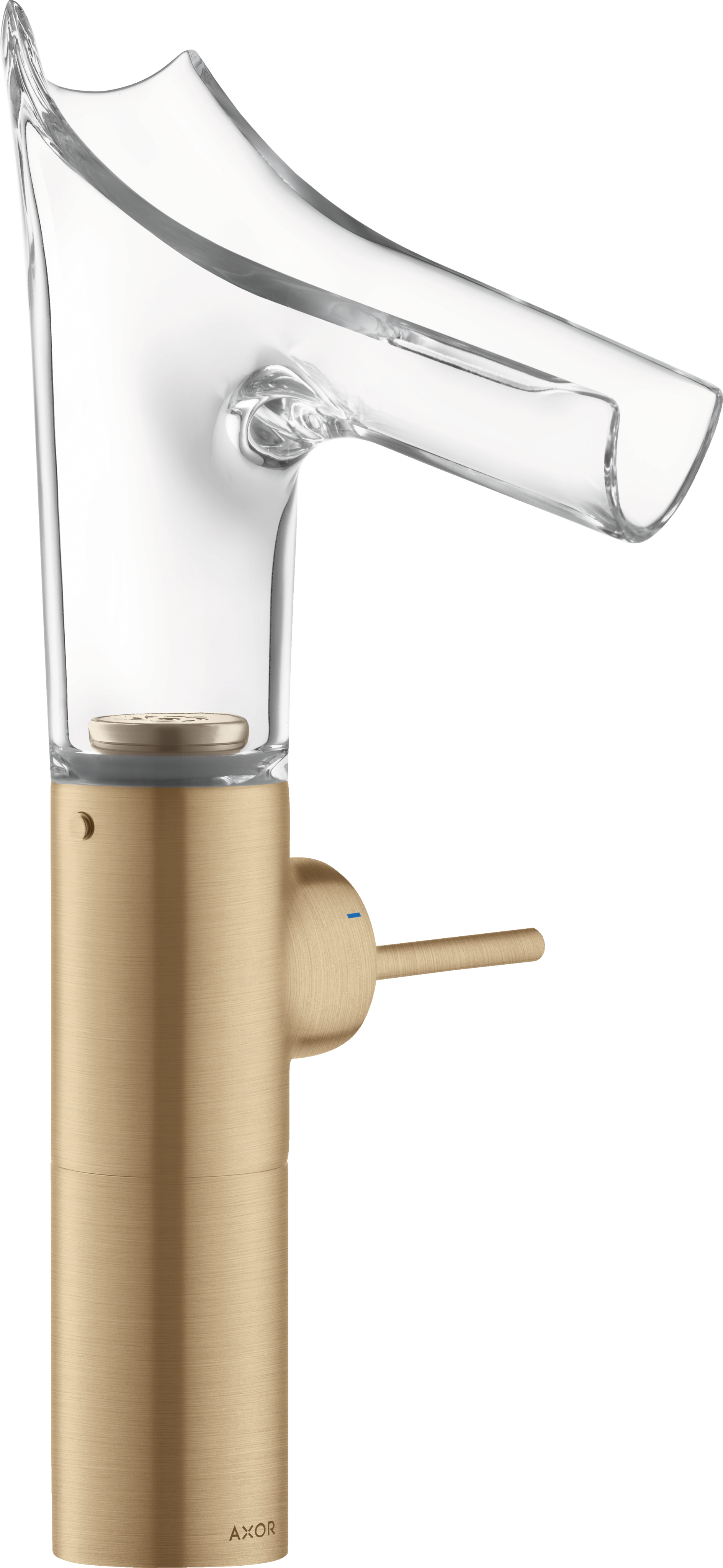 Single lever basin mixer 220 with glass spout for wash bowls with waste set