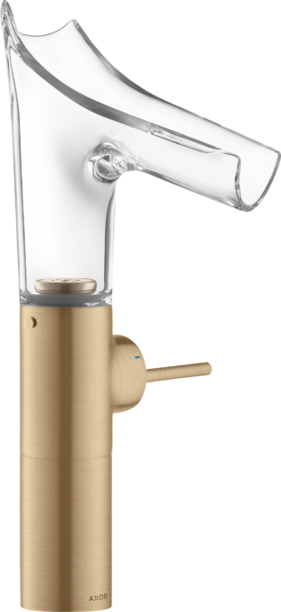 AXOR Starck V Mitigeur de lavabo 220 surélevé pour vasque libre, bec en verre, bonde à écoulement libre — 12114140
