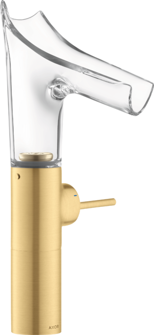 AXOR Starck V Mitigeur de lavabo 220 surélevé pour vasque libre, bec en verre, bonde à écoulement libre — 12114250