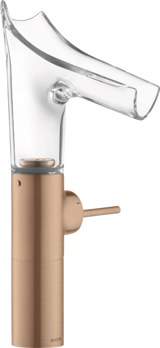 AXOR Starck V Mitigeur de lavabo 220 surélevé pour vasque libre, bec en verre, bonde à écoulement libre — 12114310