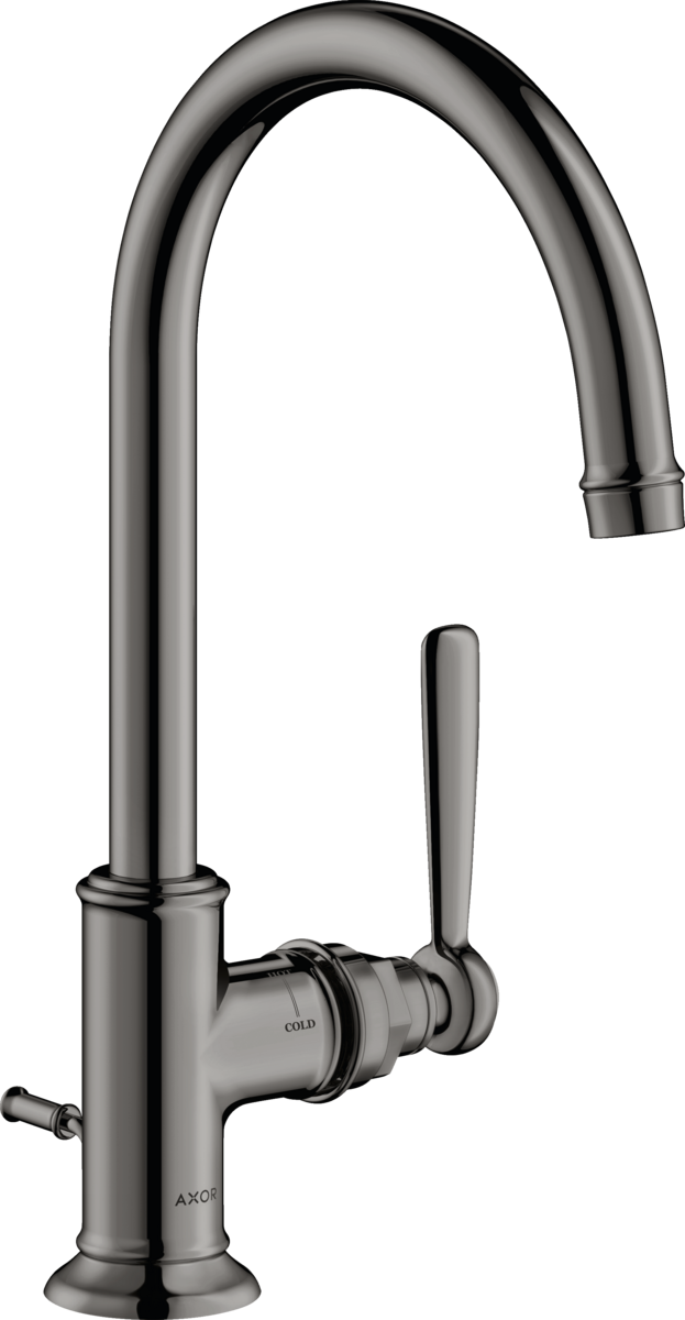 Single lever basin mixer 210 with lever handle and pop-up waste set