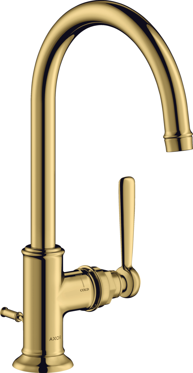 Single lever basin mixer 210 with lever handle and pop-up waste set