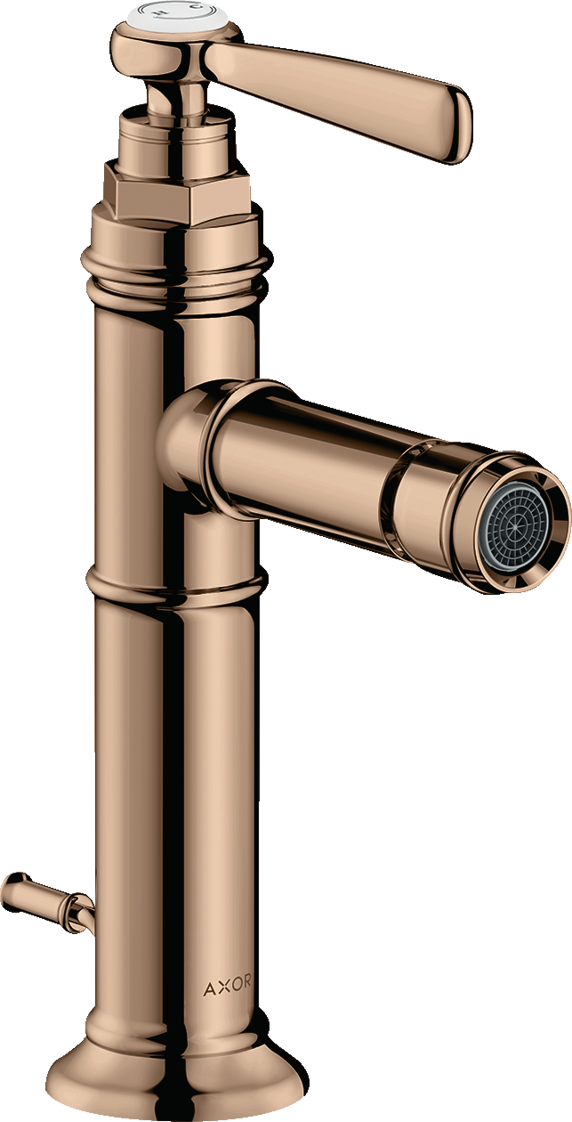 Einhebel-Bidetmischer mit Hebelgriff und Zugstangen-Ablaufgarnitur