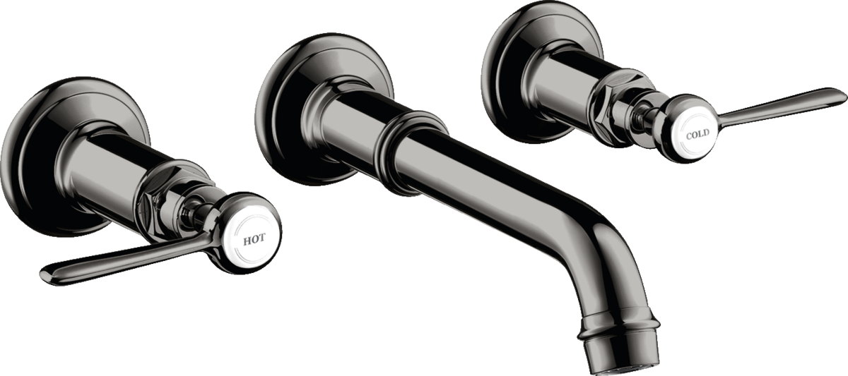 3-hole basin mixer for concealed installation wall-mounted with spout 165 - 225 mm and lever handles