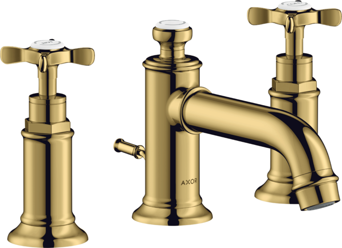 AXOR Montreux Mélangeur de lavabo 3 trous 30 poignées croisillons avec tirette et vidage — 16536990