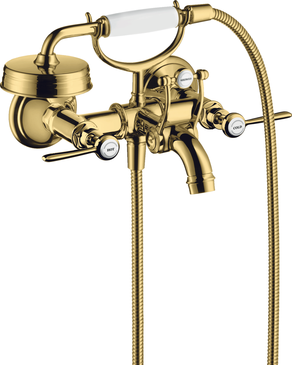 2-handle bath mixer for exposed installation with lever handles