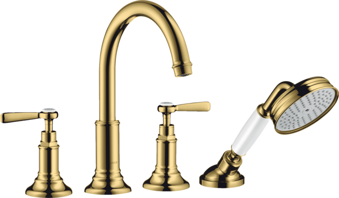 AXOR Montreux Batterie bain/douche 4 trous pour montage sur plage de carrelage avec poignées manettes — 16554990