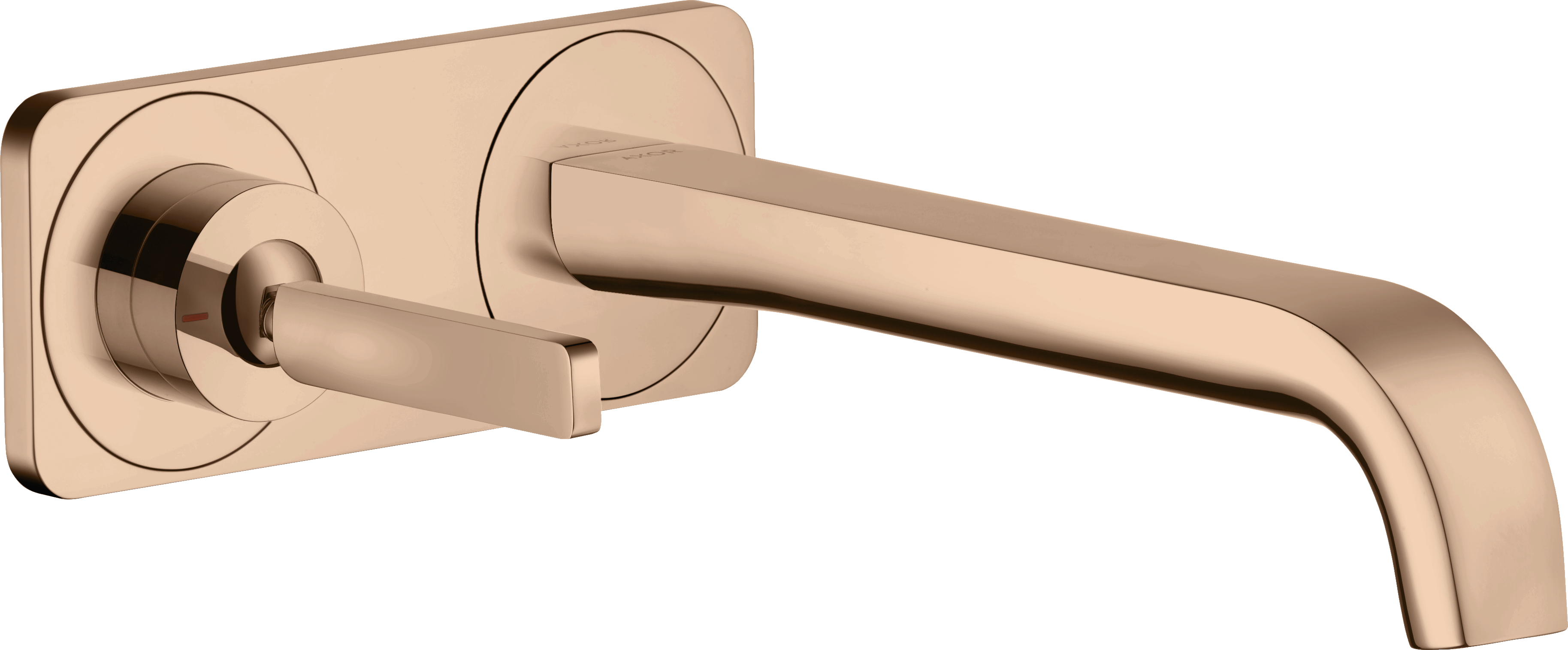 Mezclador monomando de lavabo empotrado con placa y caño 220 mm