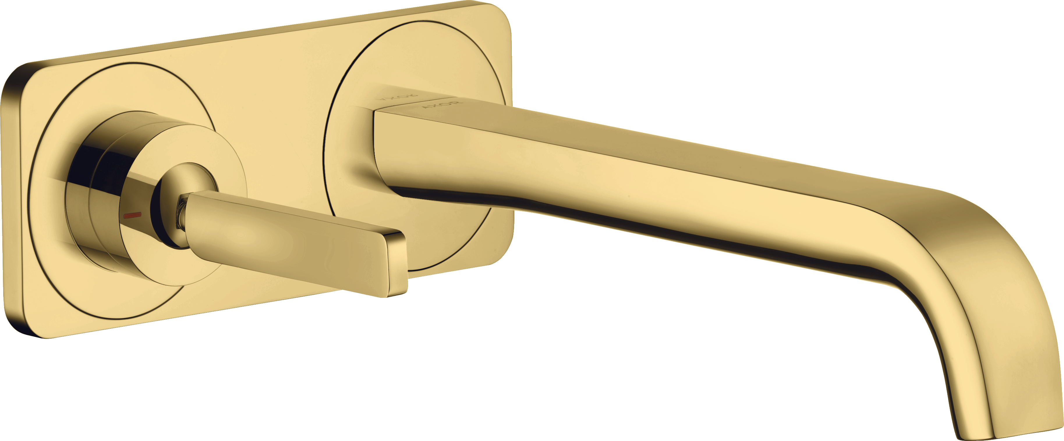 Mezclador monomando de lavabo empotrado con placa y caño 220 mm