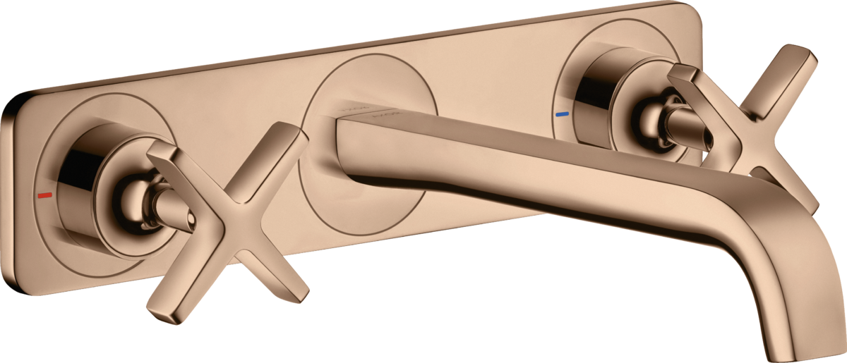 3-håls tvättställsblandare 220mm för inbyggnad i vägg