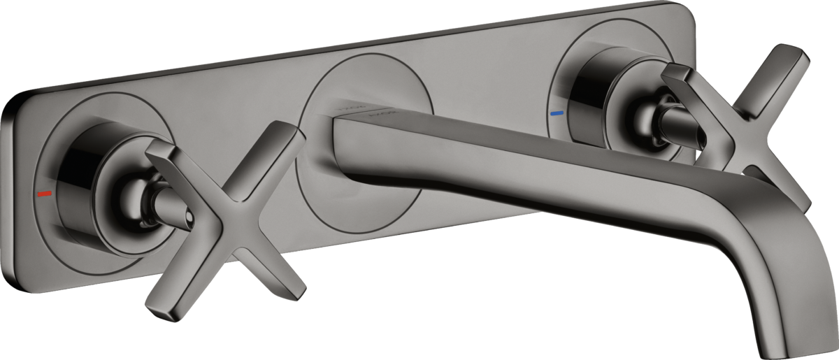 3-Loch Waschtischarmatur Unterputz für Wandmontage mit Auslauf 220 mm und Platte