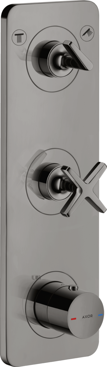 Thermostatic module 380/120 for concealed installation for 2 functions with plate