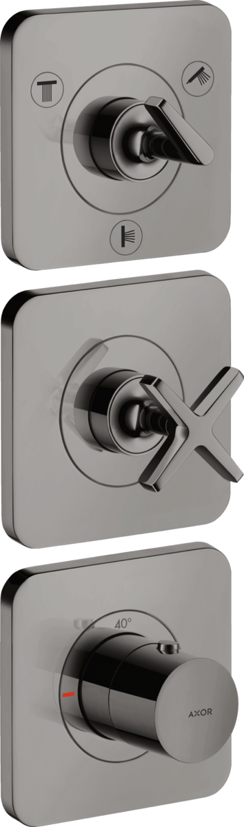 Thermostatic module 380/120 for concealed installation for 3 functions with escutcheons