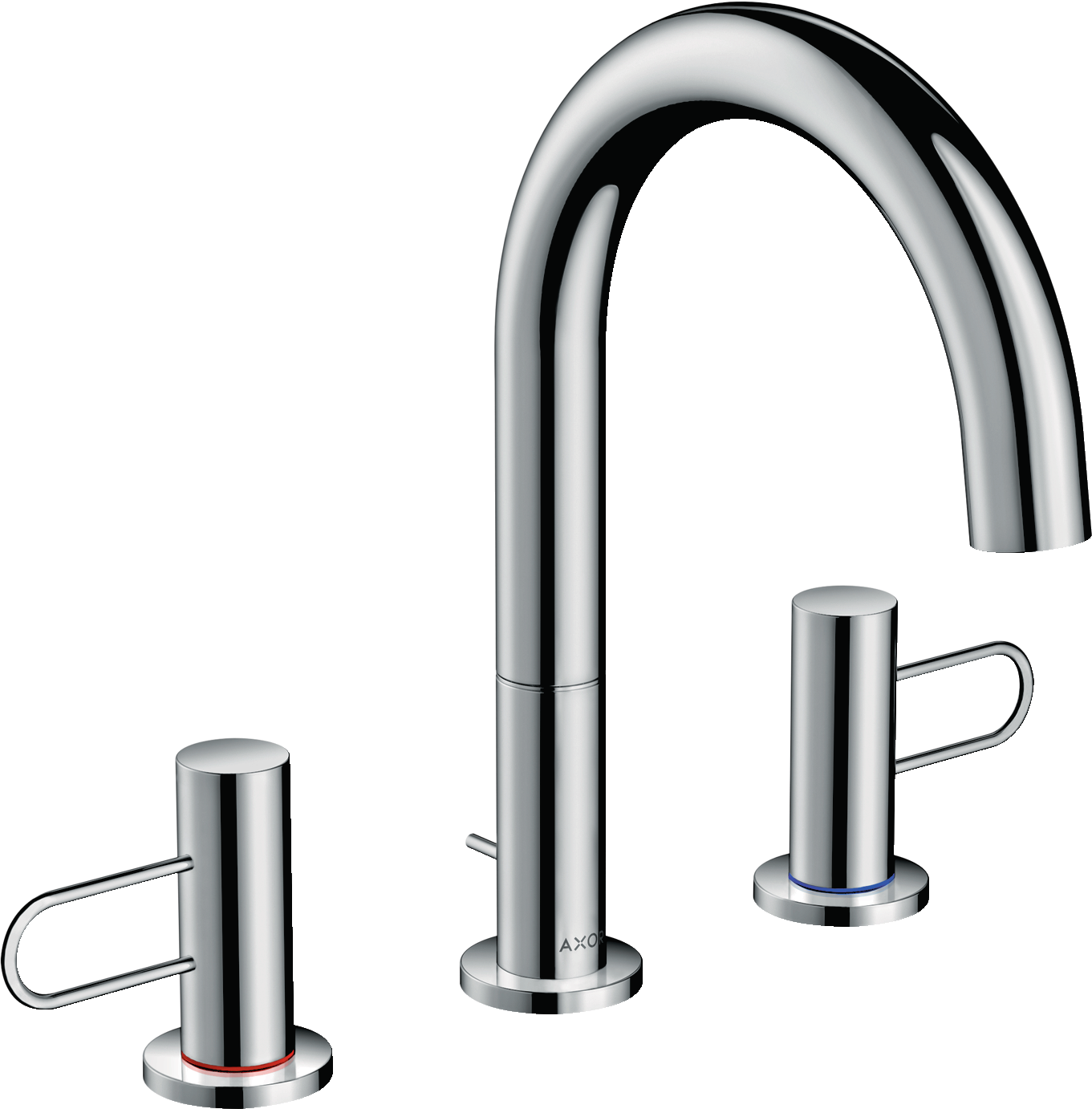 3-hole basin mixer 160 with loop handles and pop-up waste set