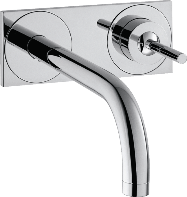 AXOR Uno Mitigeur de lavabo encastré mural avec plaque, bec 165 mm, bonde à écoulement libre — 38112020